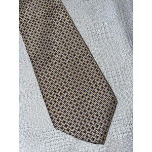 Polo University By Ralph Lauren Men’s Dress Tie Size 55” Gold Geometric Business